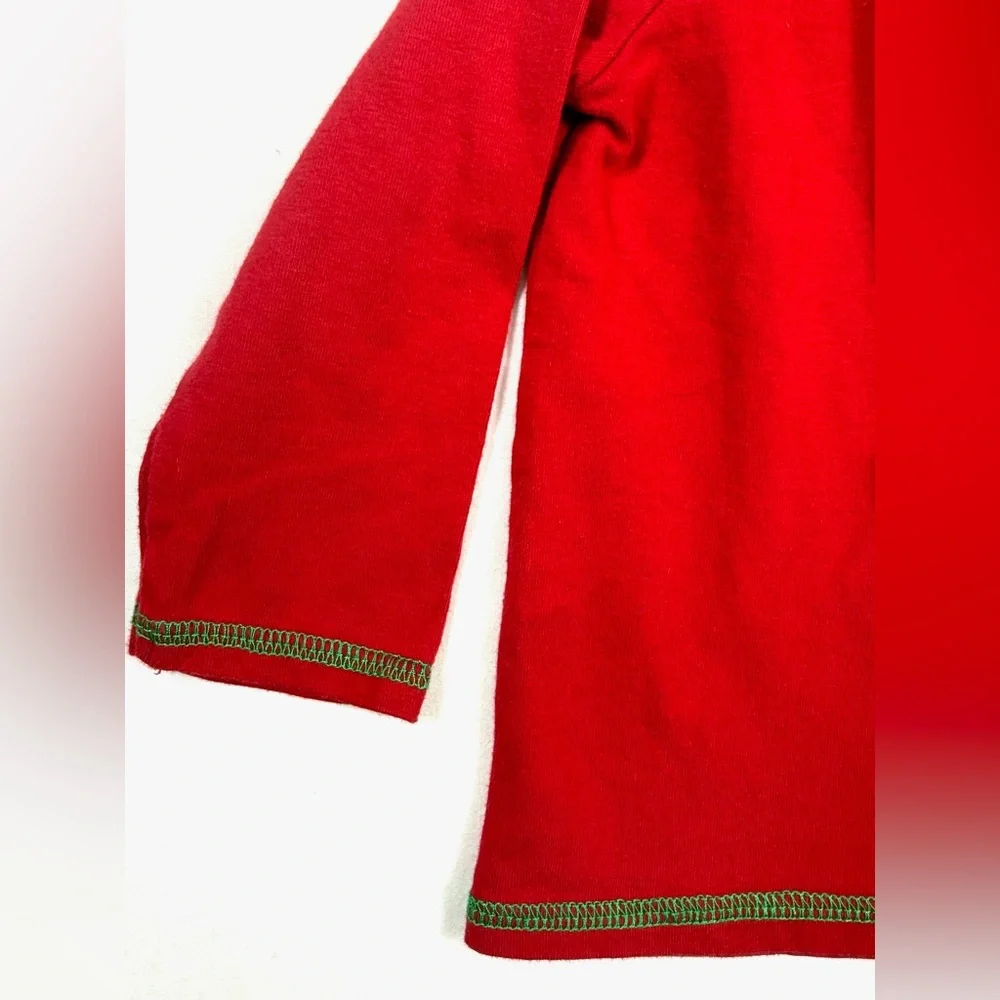 MATT'S SCOOTER Red Long Sleeve Reindeer Applique Bow Tie Holiday‎ T-Shirt 6-9M